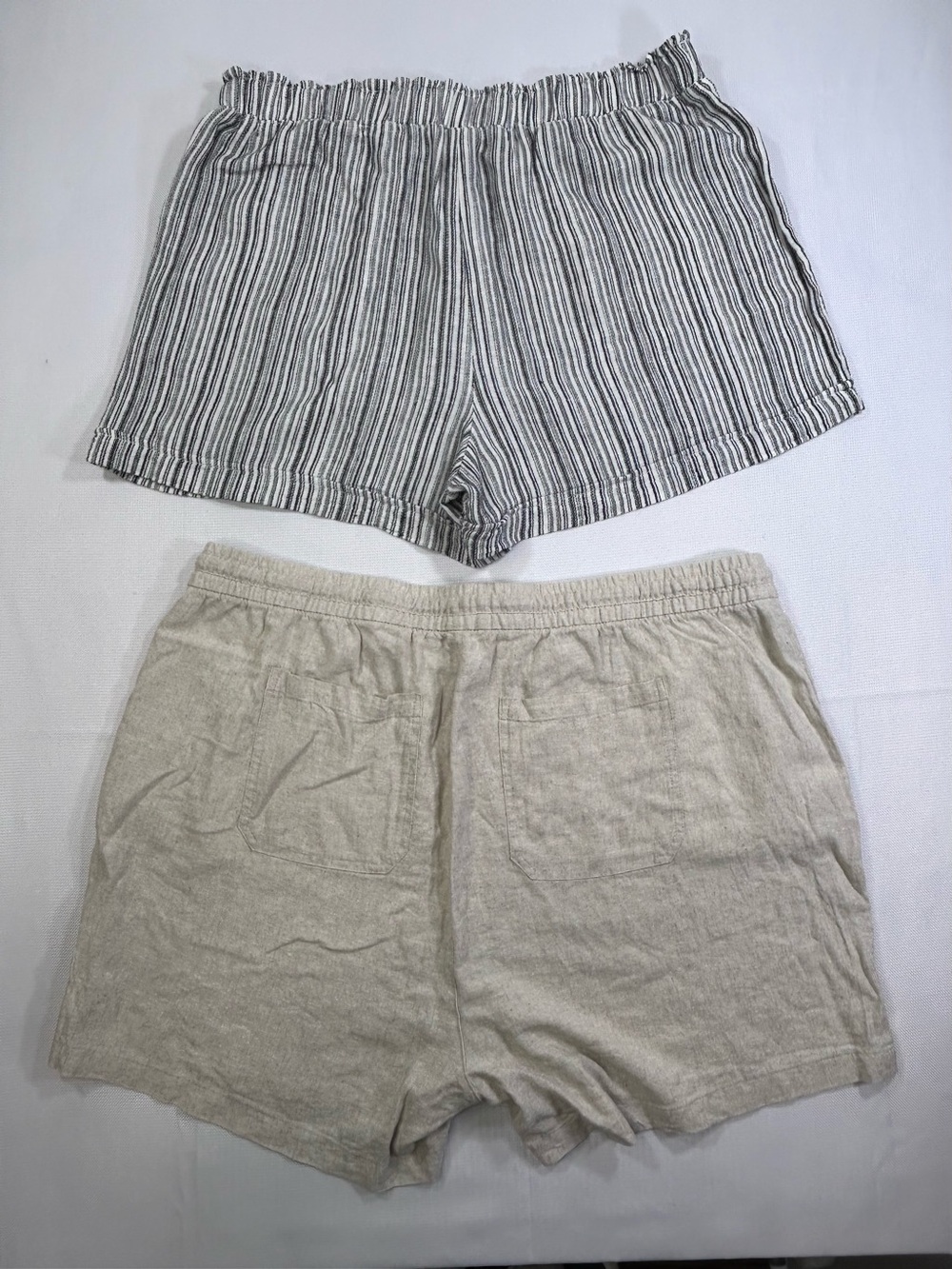 2 Pc Linen Blend Shorts Bundle XXL 20 Old Navy + Time and Tru Coastal Summer - Picture 6 of 7